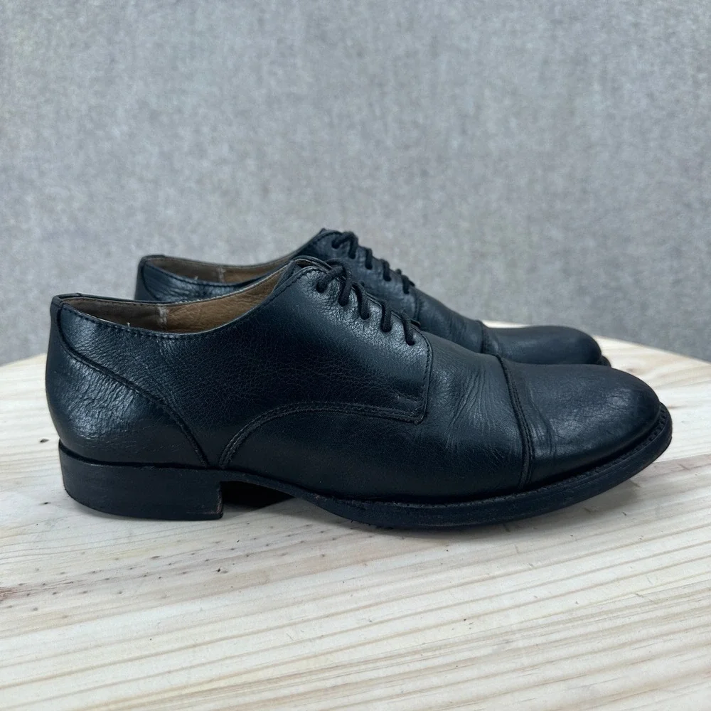 Frye Black Leather Cap‎ Toe Oxford Shoes Mens 9.5 B Dress Derby